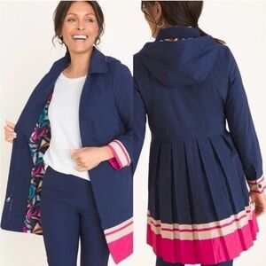 Chicos XL XXL Women's Navy and Pink Hooded Jacket
